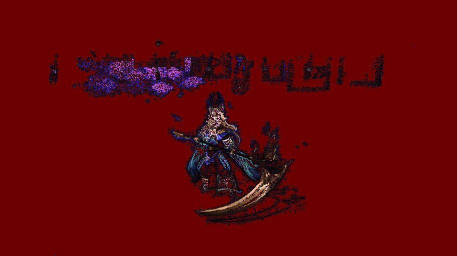 黑童子轻月灵使普攻动画，长镰挥动带起金色光羽，小兔从镰刀上跃出