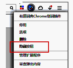 点击拼图图标后展开的扩展程序面板，列出所有已安装但被隐藏的插件