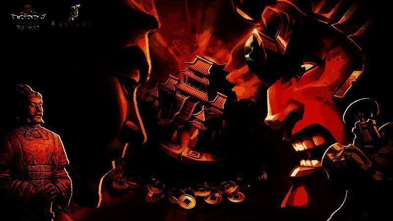 铜车拉力赛游戏场景截图，多辆古代战车风格载具在奇幻赛道上疾驰，火花四溅