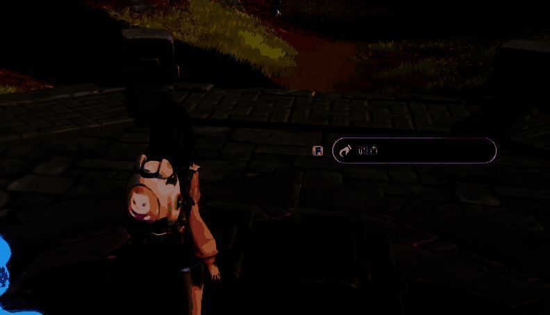 玩家与NPC在村庄中对话的场景，背景为通往地宫的小路，氛围神秘