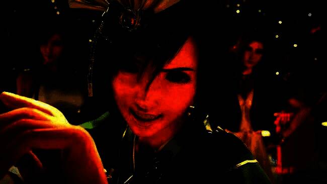 《最终幻想7：重生》游戏场景展示，角色克劳德手持毁灭剑站立于废墟城市之中，背景为巨大的魔晄炉与紫色能量光柱