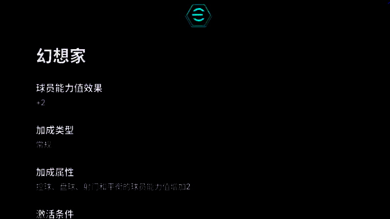 皮耶罗增能属性界面截图，突出显示幻想家+2与高弧线球评分