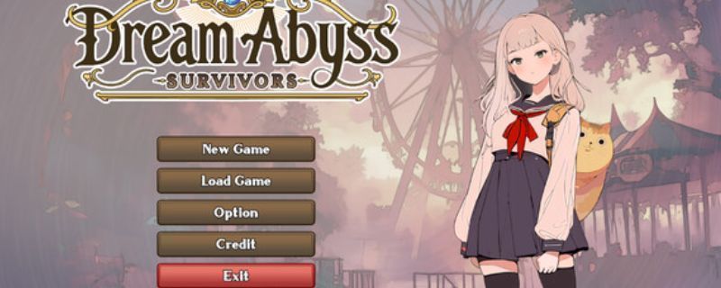 《Dream Abyss: Survivors》游戏战斗场景，角色在密集弹幕中穿梭，背景为幽暗深渊风格，充满动漫质感与特效光影