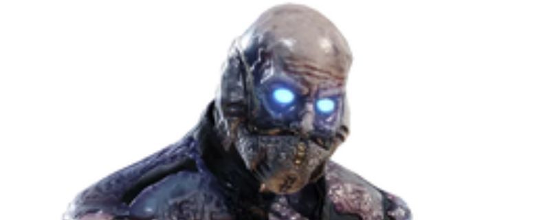 《绝地潜兵2》中光能族无票者的外观展示，外形为半透明能量构成的类人生物，散发淡蓝色光芒