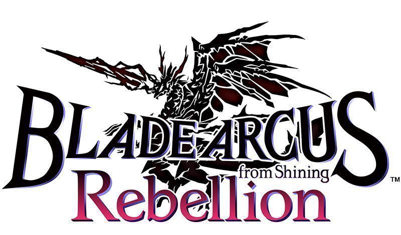 《BLADE ARCUS Rebellion from Shining》角色对战画面，两名战士在华丽场景中激烈交锋