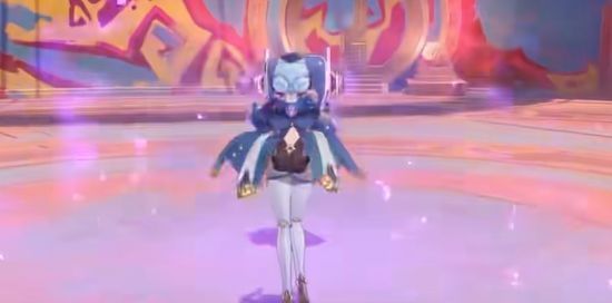 伊涅芙与其他角色组队战斗画面，技能特效交织，雷光遍布战场