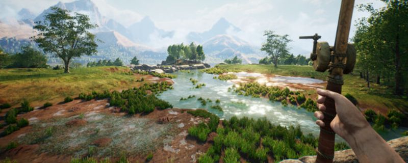 《华夏山河》游戏主界面展示，地图呈现中国地形轮廓，山水交错，城市点缀其间，整体画风写实且富有文化气息