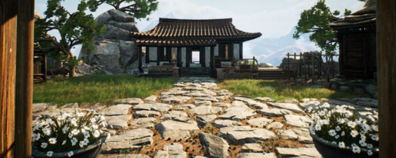 《华夏山河》游戏主视觉图，展现古代中国城池与山水交融的壮丽景象