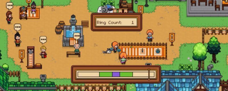 《希望物语》游戏主界面展示，像素风格的村庄与角色和谐共处，画面温馨宁静