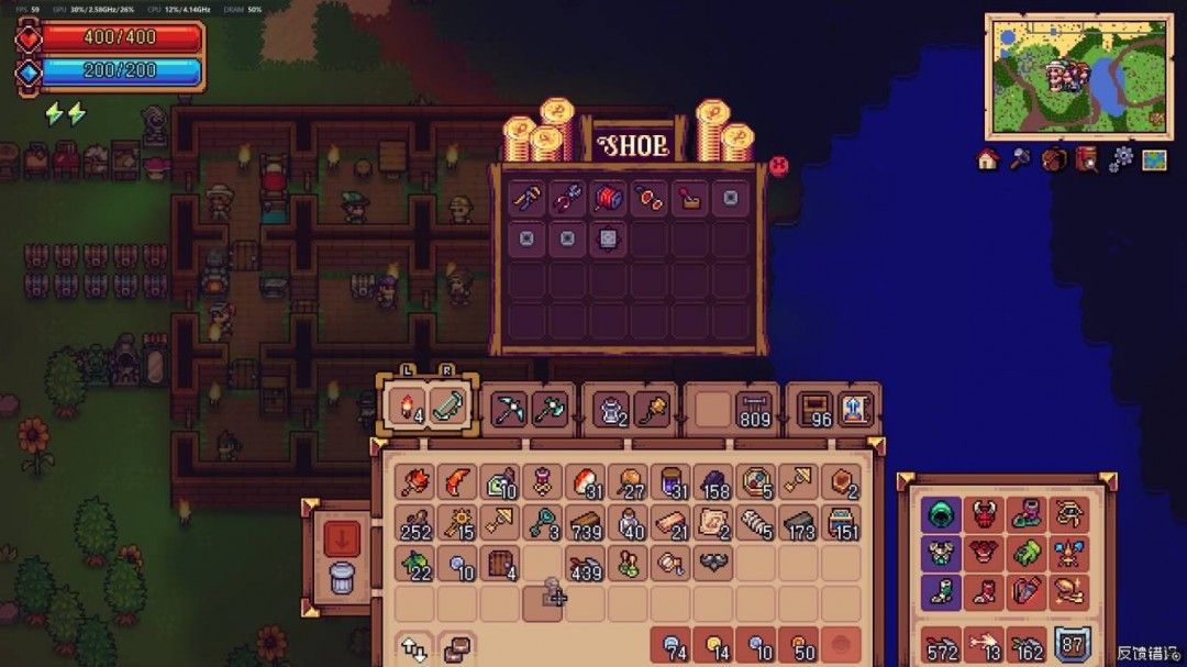 玩家背包中堆满大量雕像，显示已成功复制出数十个相同物品