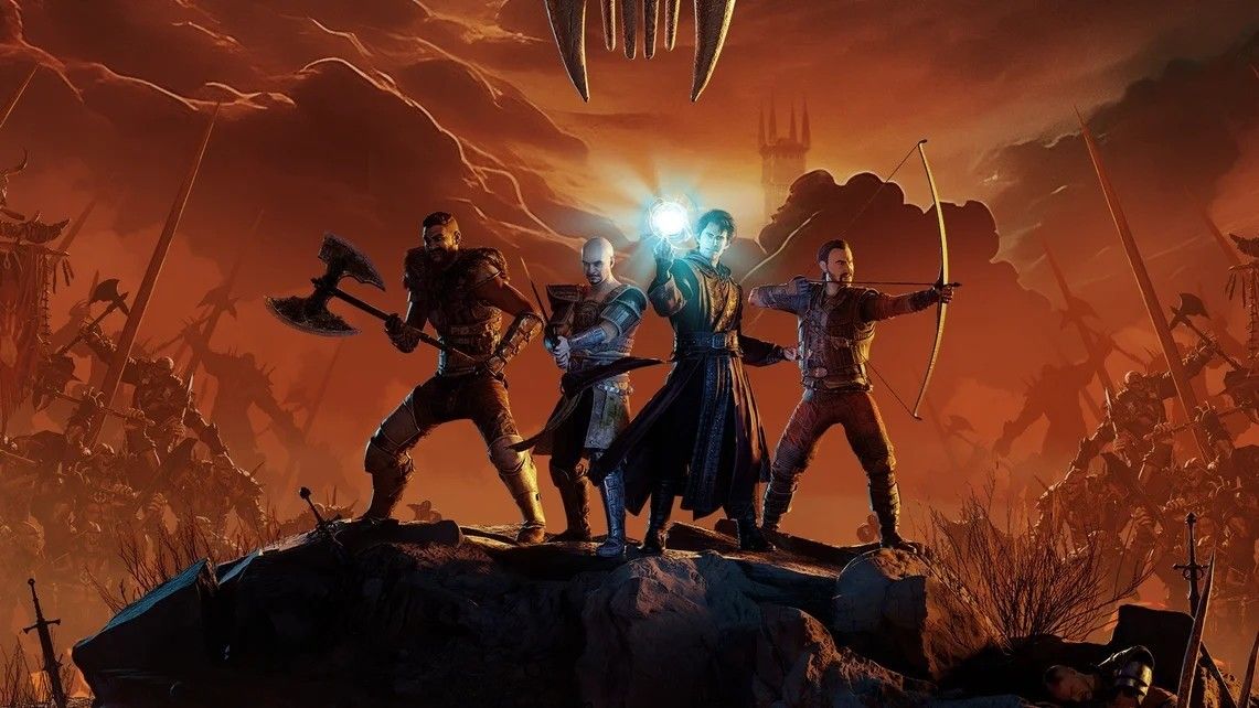 《哥特王朝：重制版》中兽人角色概念图，身披粗犷铠甲，面部表情透露出复杂情绪，背景为阴暗的矿坑场景