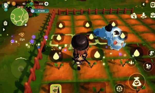 繁育界面截图，两只米姆站在爱心光环中，下方显示后代可能继承的词条预览：工作狂、高速作业、低疲劳