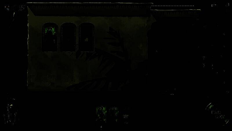 游戏内属性管理界面，圆形仪表盘显示四项数值，背景为暗金色宫殿走廊