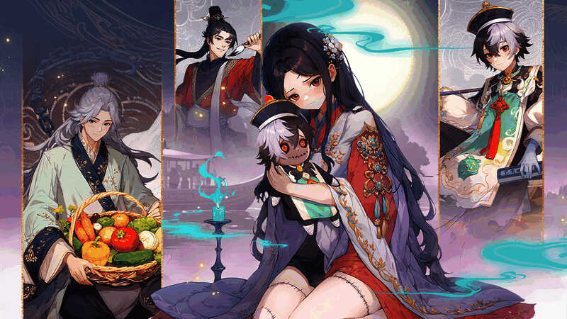 四位新船员立绘展示，从左至右分别为拘魂鬼、巫蛊娃娃、判官与僵尸，风格阴森又不失个性，细节丰富