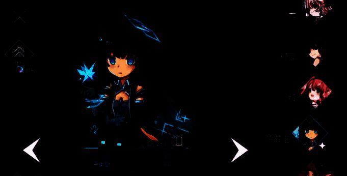 萨菲亚角色立绘，蓝发少女微笑着站在星空下，周围漂浮着音符与星光