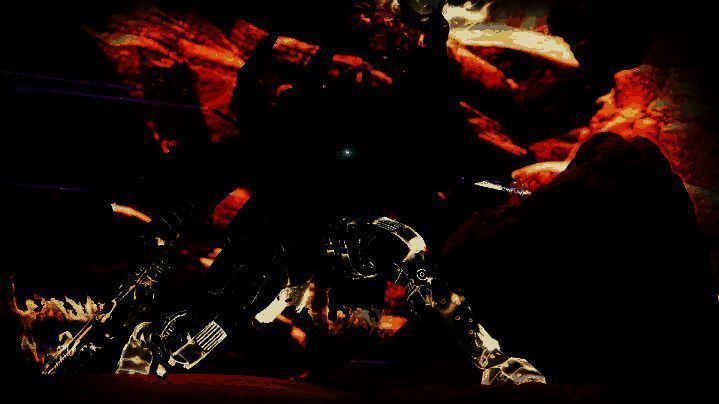 两名Warframe角色在街道上并肩作战，背景是爆炸火光与飞行无人机，展现PvPvE三方混战的激烈场面