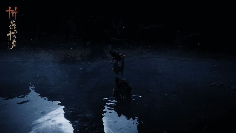 角色施展连招的动态演示，剑光闪烁间完成格挡、突进与重击，动作衔接丝滑流畅