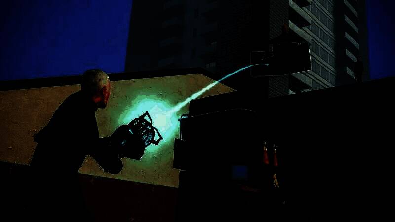 《Garry's Mod》游戏界面展示，玩家正在拖拽角色与物体构建自定义场景，画面充满创意与混乱的趣味感