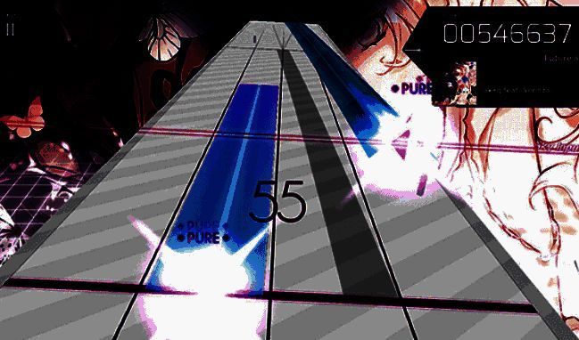 搭档角色立绘展示界面，光与对立并列站立，背景为浮空岛屿与光轨交织