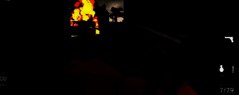 《Temporal Purge：Z》游戏实机画面，展示第一人称视角下昏暗城市街道中的僵尸战斗场景，角色手持突击步枪，周围弥漫着浓雾与废墟