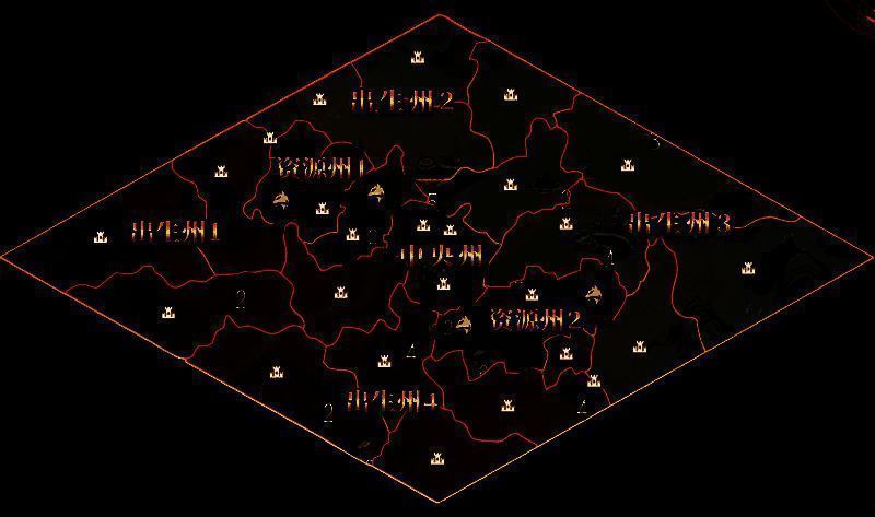 《朝歌》资源抢关玩法界面截图，地图上标注多个资源关口，联盟部队正在激烈争夺