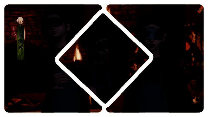 【我没睡】眼罩佩戴效果，角色戴着眼罩假装清醒，表情滑稽可爱