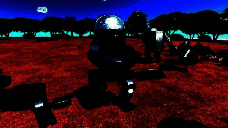 多台玩家自制机甲在平原上集结，形态各异，展现高度个性化设计