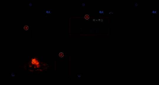 玩家手持骨头饰品离开香炉房间，背景为昏暗红光照射的木质老屋内部