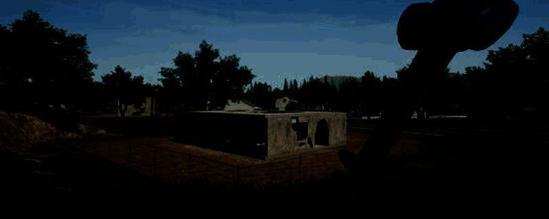 《合同村》游戏主界面展示，画面呈现宁静乡村风光，远处山峦起伏，近处农田整齐分布