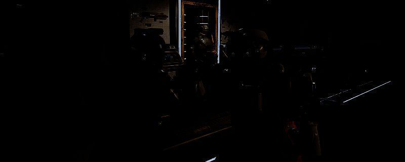 《绝地潜兵2》游戏中玩家角色身穿轻甲，手持机炮，背景中有空袭轰炸特效和炮台部署画面