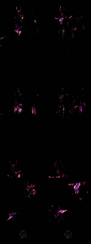 多职业角色展示堕廷魔皇恶魔形态，包括法师、猎魔人、圣教军等，每位角色背后皆展开巨大恶魔之翼，周身环绕紫色能量风暴