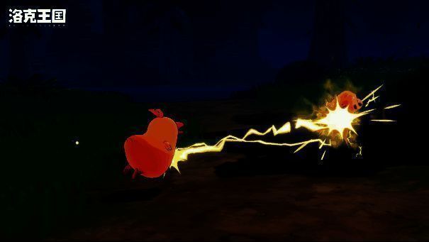 玩家操控角色使用火系精灵点燃路灯，光影效果细腻，场景温暖明亮