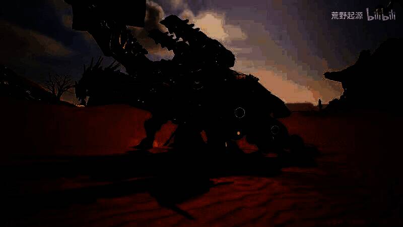 角色使用弓箭远程射击飞行机械单位，天空布满齿轮状浮空岛