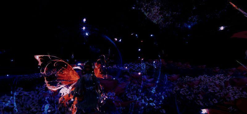 玩家角色站在高处俯瞰城市夜景，光影交错，氛围浪漫