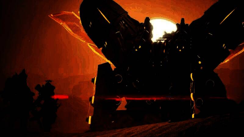 遗迹内部场景，布满古老符号与破损的AI终端，暗示文明毁灭的真相