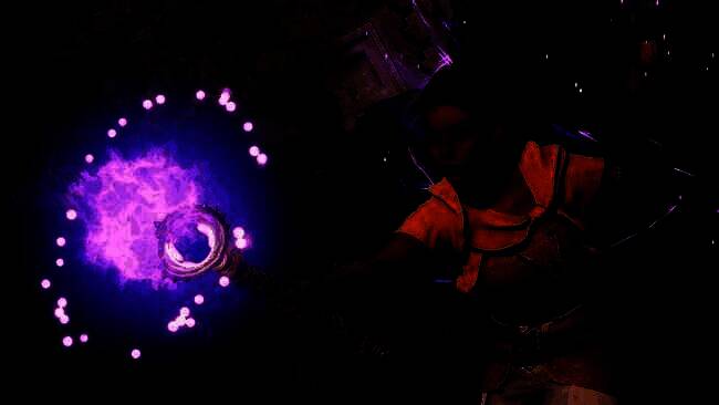 《宣誓》游戏场景概念图，展现神秘森林与古老遗迹交缠的奇幻氛围，光影层次分明