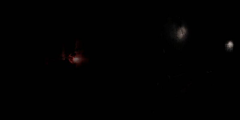 《时间旅者：重生曙光》概念艺术图，昏暗走廊中隐约可见扭曲的机械结构与血迹斑斑的墙壁，营造出压抑恐怖的氛围