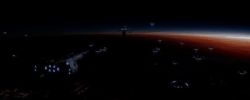 《绝地潜兵2》中生化人敌人战斗场景，金属质感机器人手持重型武器向前推进，眼部发出红色警戒光芒