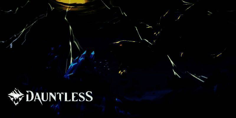 《无畏》游戏主视觉图，一名屠戮者手持巨剑与空中巨兽激烈对战，背景为破碎群岛的黄昏景象