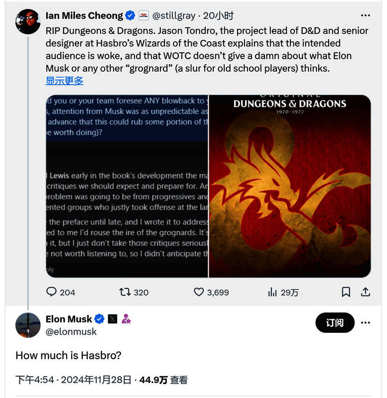 孩之宝旗下主要IP的视觉拼图，包含《龙与地下城》角色、变形金刚机器人、万智牌卡牌等元素