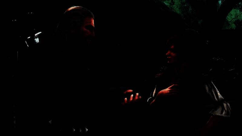 CDPR游戏总监Sebastian Kalemba在发布会上介绍《巫师4》开发进展，背景为神秘森林与符文特效