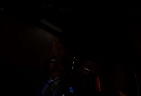 欧拉港口水下发电厂区域实拍，蓝色光影映照废水池，角色缓慢行走于狭窄边缘，气氛紧张