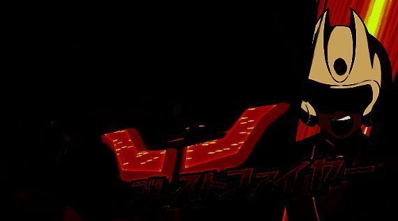 盖塔机器人驾驶员流龙马与队友并肩而立，背景为爆炸火光