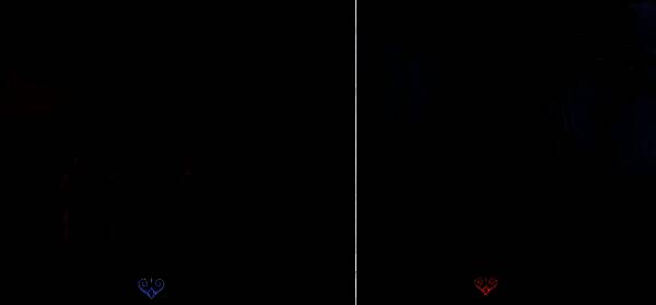 莫琪视角下操作机关，屏幕显示反向顺序提示，成功后花朵浮现