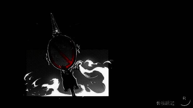 BOSS战场景，巨大眼球状生物悬浮空中，释放红色能量波，主角在地面闪避并发起反击