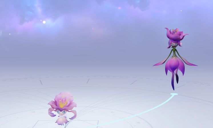 闪电之森下方树林中的飘飘花群落，橙红色花朵在森林中清晰可见