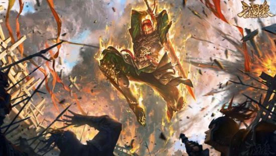 界徐盛身披‘破军杀将’皮肤，金甲闪耀，战旗猎猎，展现战场统帅之姿