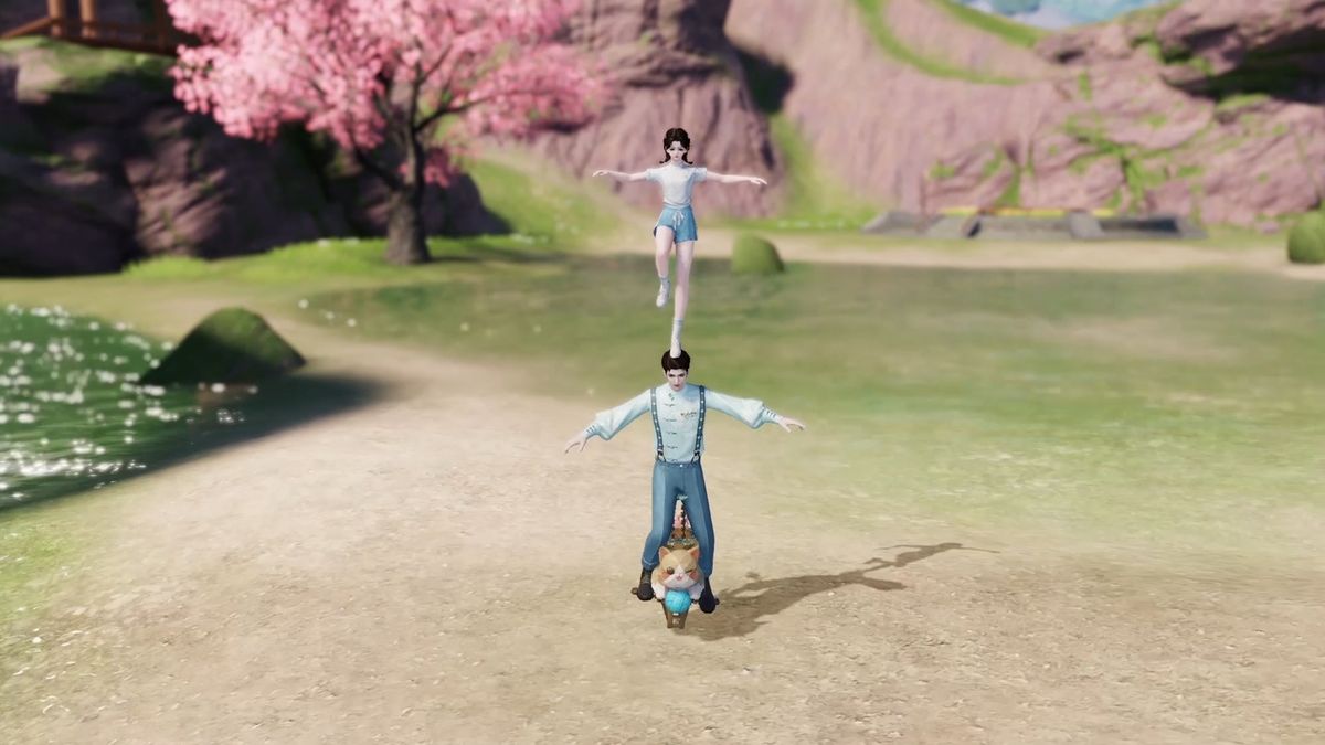 猫猫车特写视角，车轮为猫爪造型，车身装饰铃铛与蝴蝶结，充满童趣