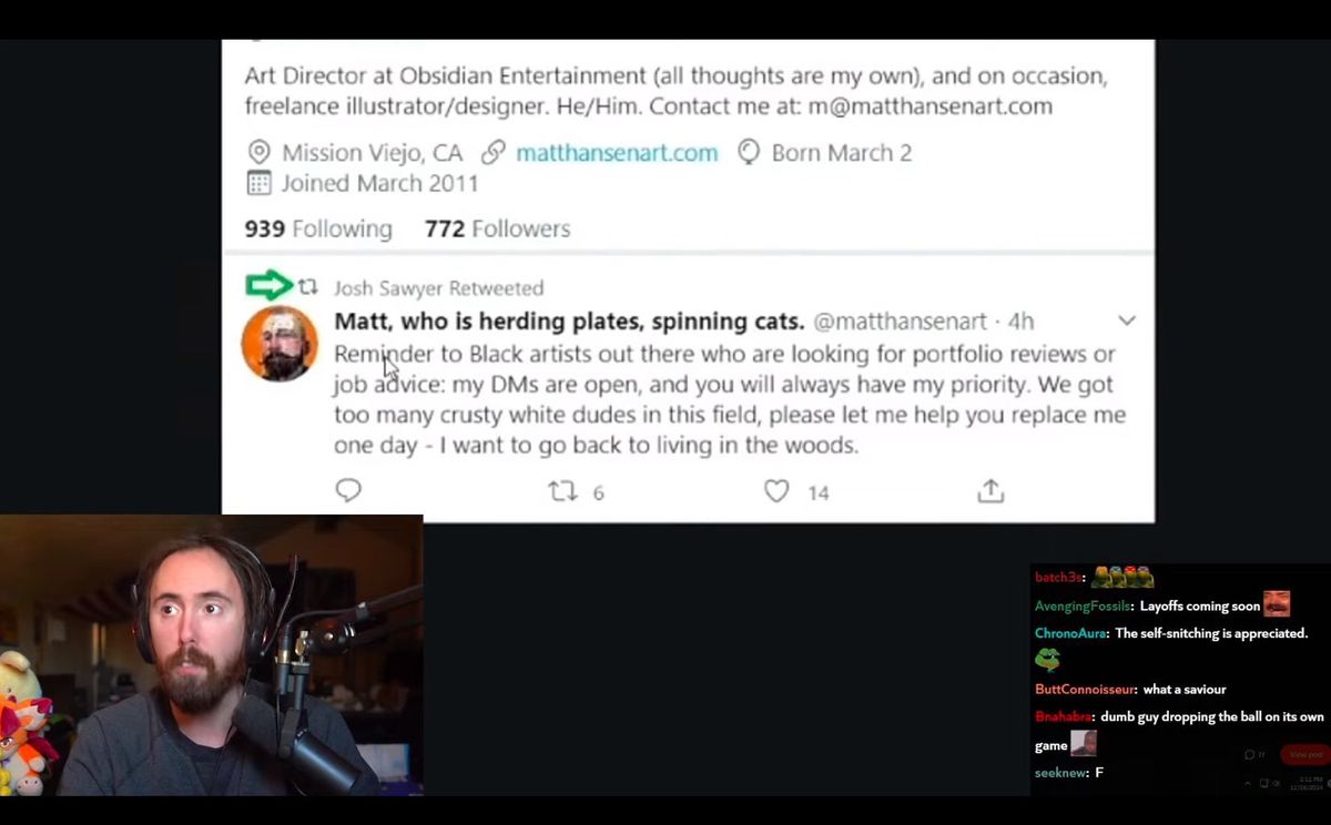 社交媒体上玩家对《宣誓》NPC Bug和招聘争议的激烈讨论截图