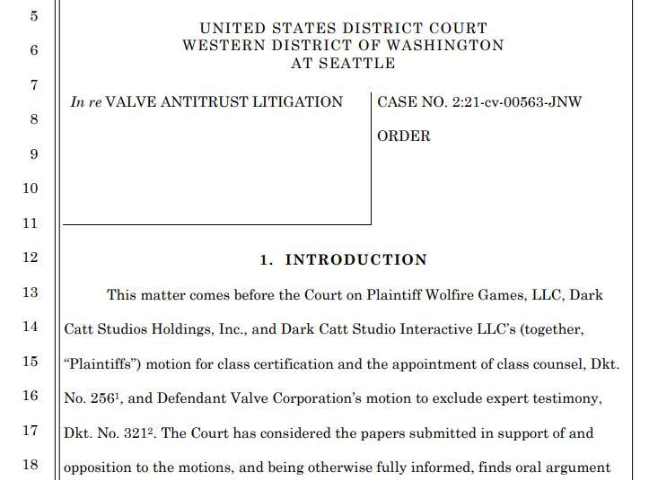 法庭场景与Steam标志并列的示意图，突出法律纠纷的严肃性